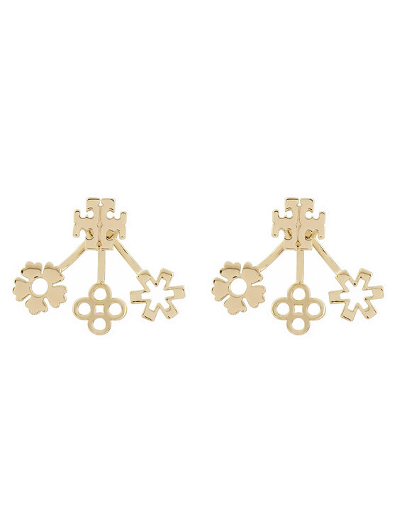 Tory Burch Uhani Kira Clover Front-Back Earring 160178 Zlata