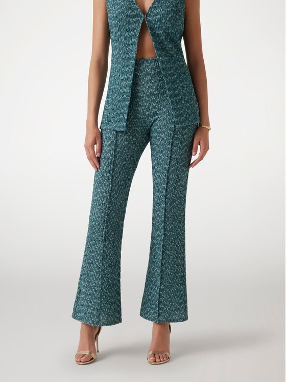 Guess Guess Kalhoty z materiálu 176851 Zelená Slim Fit