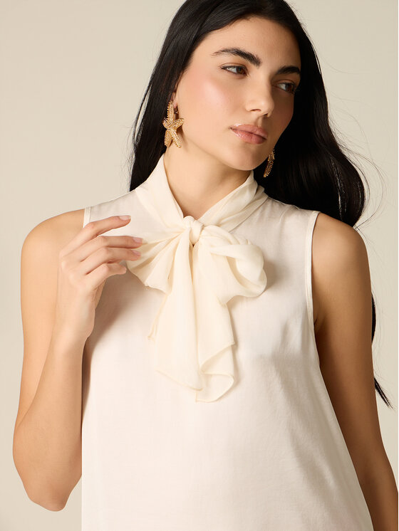 Oltre Oltre Blusa 2131R003233N021 Bianco Regular Fit