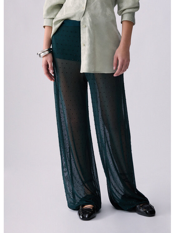 Liu Jo Liu Jo Pantalone da abito CF6069J4966A4402 Verde Regular Fit