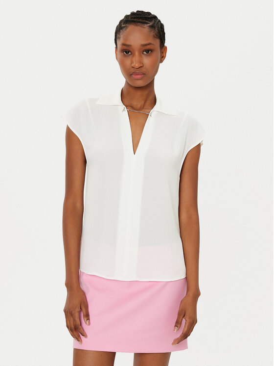 Patrizia Pepe Patrizia Pepe Bluză 8C0775/A8I1-W146 Alb Regular Fit
