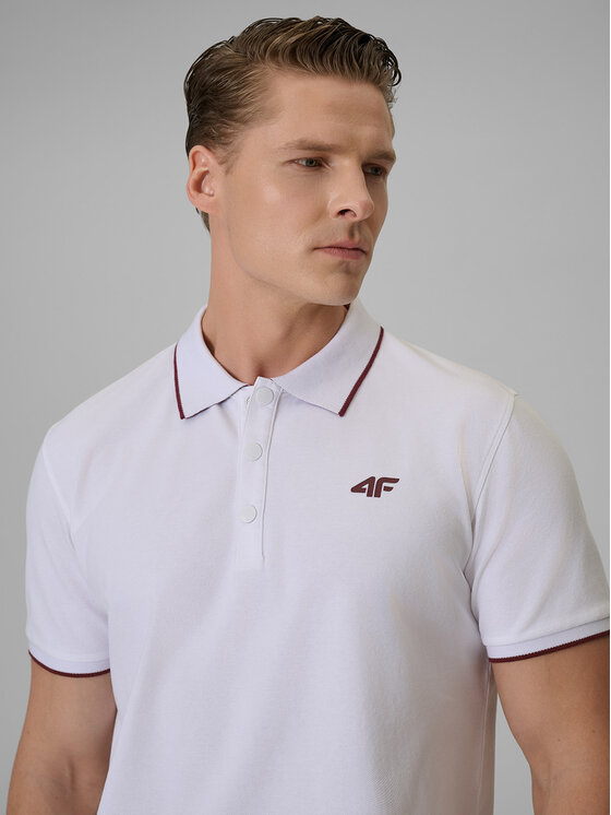 4F 4F Polo COMMERCIAL 12 Biały Regular Fit