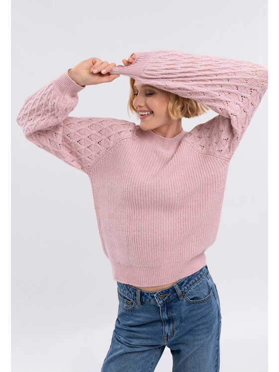 Volcano Volcano Sweter S-LUCA Różowy Regular Fit