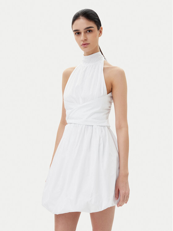ViCOLO Koktejlové šaty TD0606 Biela Regular Fit