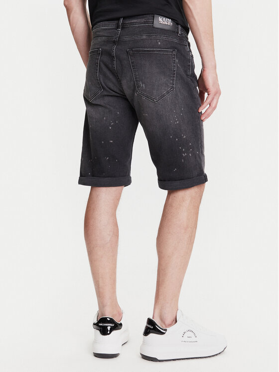 KARL LAGERFELD KARL LAGERFELD Pantaloni scurți de blugi 265820 552832 Negru Slim Fit