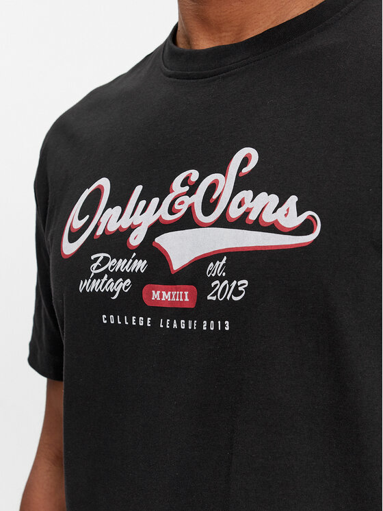 Only & Sons Only & Sons T-Shirt Lenny 22028593 Czarny Regular Fit