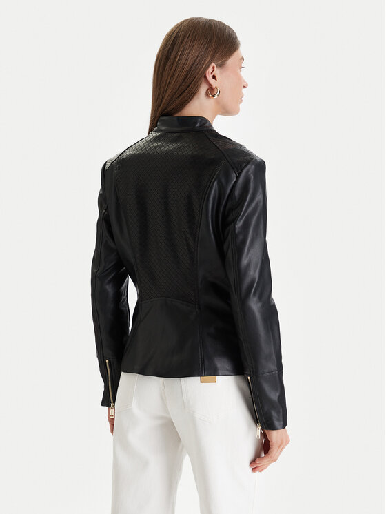 Guess Guess Dirbtinės odos striukė W6RL52 WL850 Juoda Regular Fit