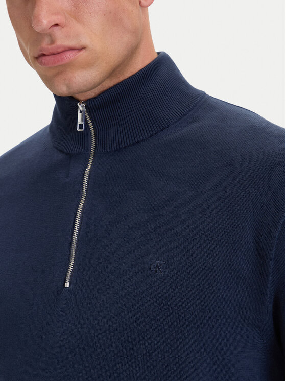 Calvin Klein Calvin Klein Sweter LV040BM356 Granatowy Regular Fit