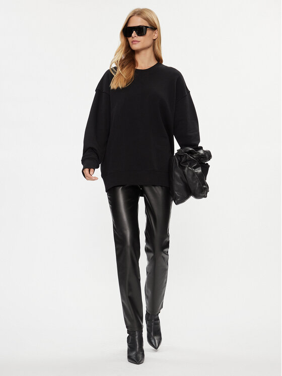 Noisy May Noisy May Dirbtinės odos kelnės 27026067 Juoda Slim Fit