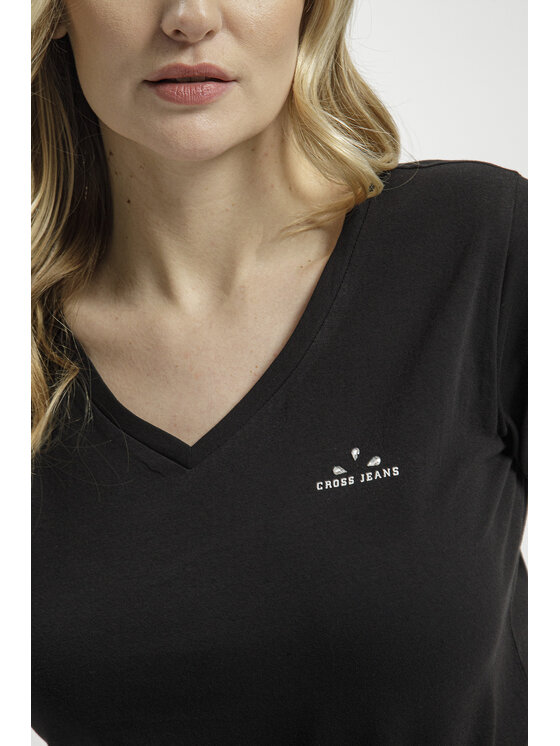 Cross Jeans Cross Jeans T-Shirt 56094-020 Czarny