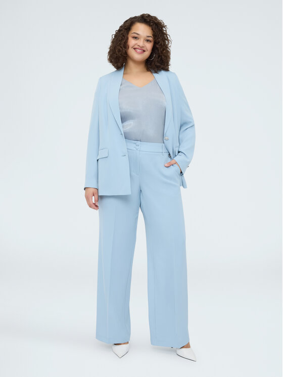 Fiorella Rubino Fiorella Rubino Pantaloni di tessuto P015T105268N004 Turchese Regular Fit