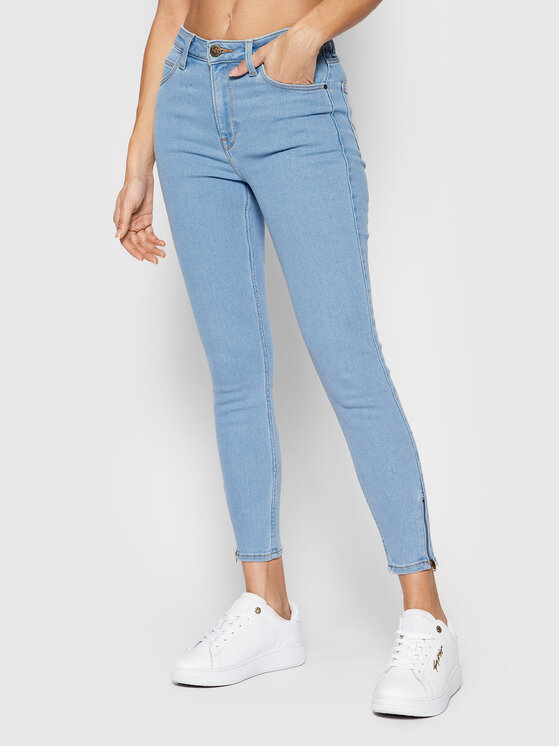 Lee Jeans hlače Scarlett L31BTVZB Modra Skinny Fit