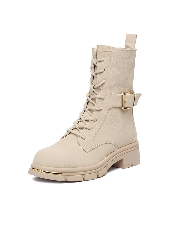 DeeZee DeeZee Schnürschuhe 60110-1 Écru