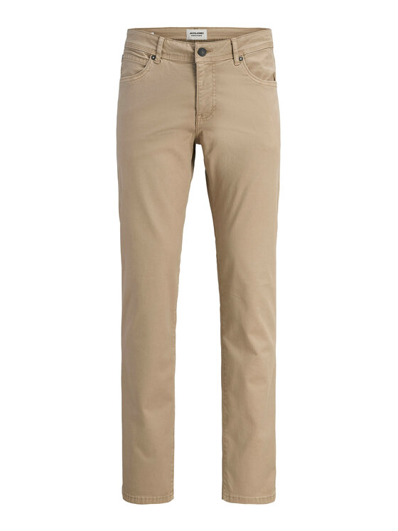 Jack & Jones Jack & Jones Bavlnené nohavice Clark Finn 12293328 Béžová Regular Fit