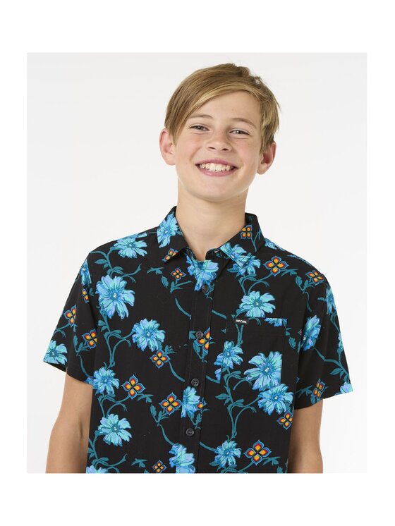Rip Curl Rip Curl Koszula Surf Revival S/S Shirt-Boy Czarny Regular Fit