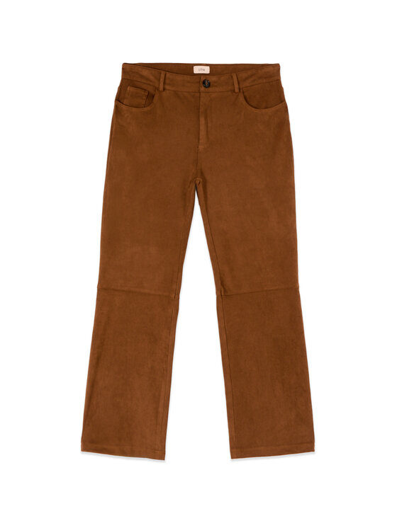 Oltre Oltre Spodnie materiałowe P04XR109529N012 Brązowy Regular Fit