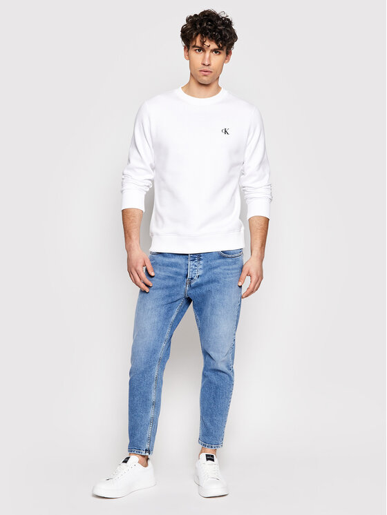 Calvin Klein Jeans Calvin Klein Jeans Majica dugih rukava Embroidered Logo J30J314536 Bijela Regular Fit