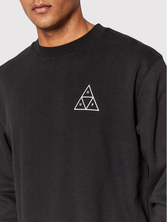 HUF HUF Sweatshirt Essentials Triple Triangle PF00492 Schwarz Regular Fit