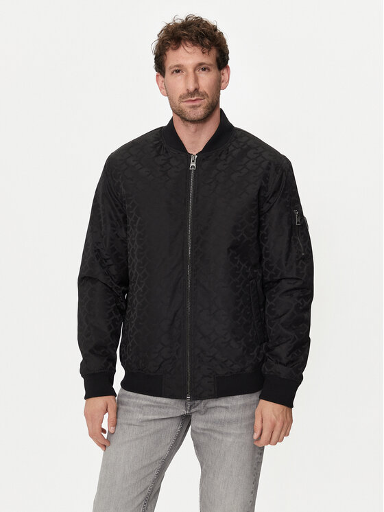 Guess Guess Bomber striukė M4YL02 WG9L2 Juoda Classic Fit