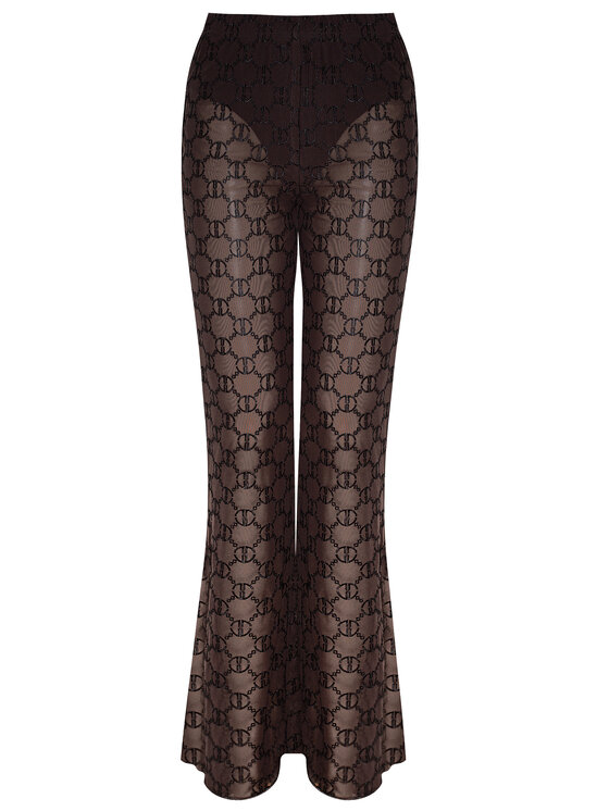 Magda Matyja Magda Matyja Spodnie damskie ROSALIA FLARE Brązowy Flare Fit