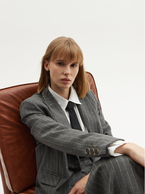 Simona Corsellini Simona Corsellini Піджак A24CPGI008 Сірий Regular Fit