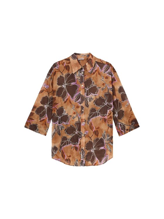 Oltre Oltre Koszula 5114J100781N0V2 Pomarańczowy Baggy Fit