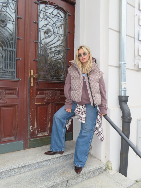 Magda Matyja Magda Matyja Bezrękawnik ASPEN VEST MOCCA Brązowy Comfortable Fit