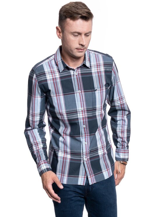 Mustang Mustang Camicia CLEMENS BIG CECK Nero Regular Fit