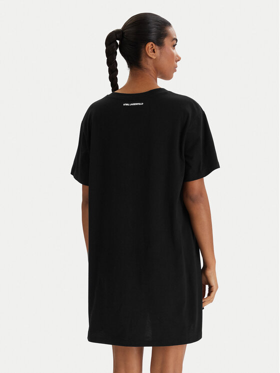KARL LAGERFELD KARL LAGERFELD Nočná košeľa B1W45003 Čierna Relaxed Fit