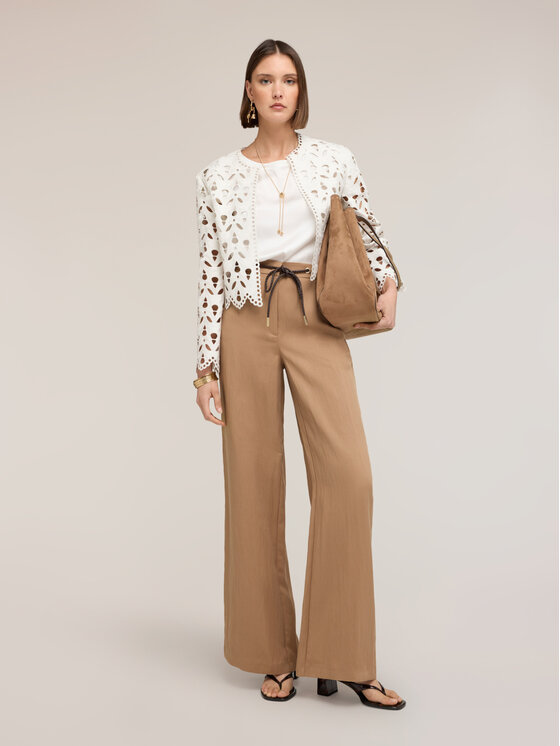 Motivi Motivi Pantaloni di tessuto P711Q004523N012 Beige Over Fit