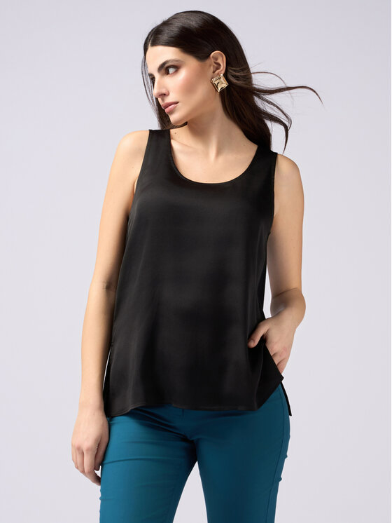 Oltre Oltre Top G016J103986N033 Czarny Regular Fit