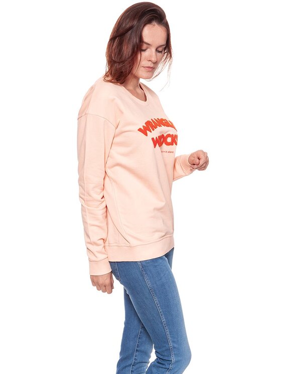 Wrangler Wrangler Bluza WROCKS SWEAT Różowy Regular Fit