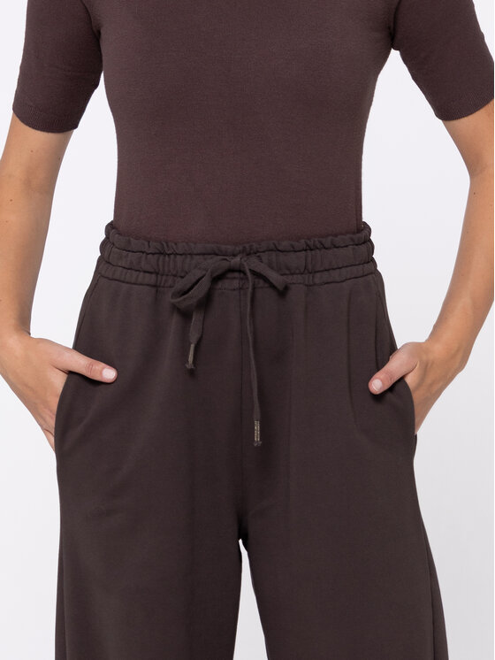 Miss LK Miss LK Spodnie materiałowe MISSLKSM Brązowy Loose Fit