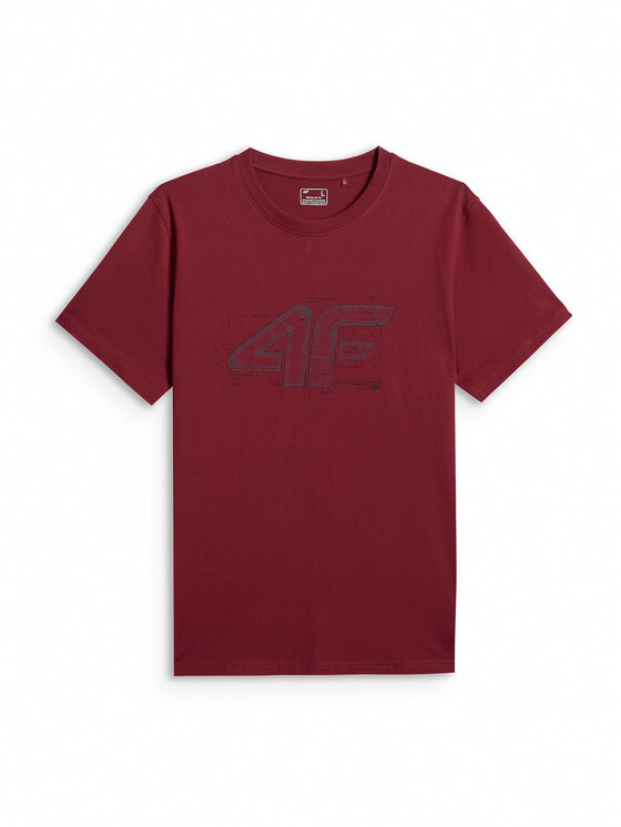 4F 4F T-Shirt COMMERCIAL 12 Czerwony ciemny Regular Fit
