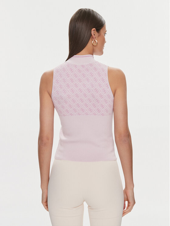 Guess Guess Μπλουζάκι Lise W3YR26 Z37K0 Ροζ Slim Fit