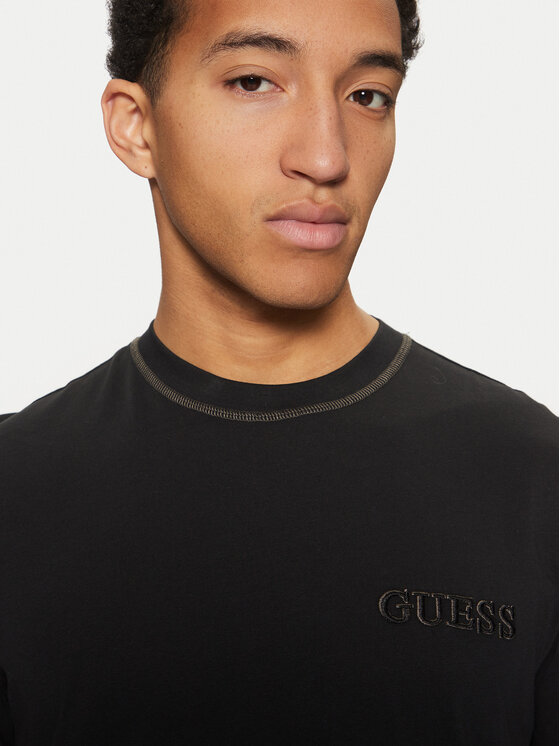 Guess Guess Tričko U5RI01 KCAM1 Čierna Regular Fit