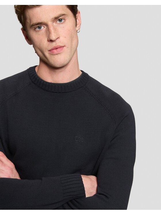 Lee Lee Sweter RAGLAN SWEATER Czarny Regular Fit