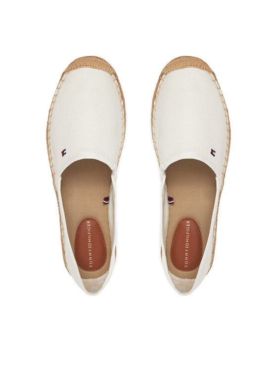 Tommy Hilfiger Tommy Hilfiger Espadrilky Flag Canvas Espadrille FW0FW08541 Écru