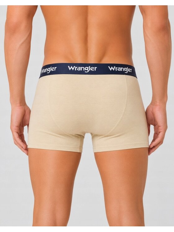 Wrangler Wrangler Bokserki Boone 3 Pack Cotton Elastane Trunks Niebieski