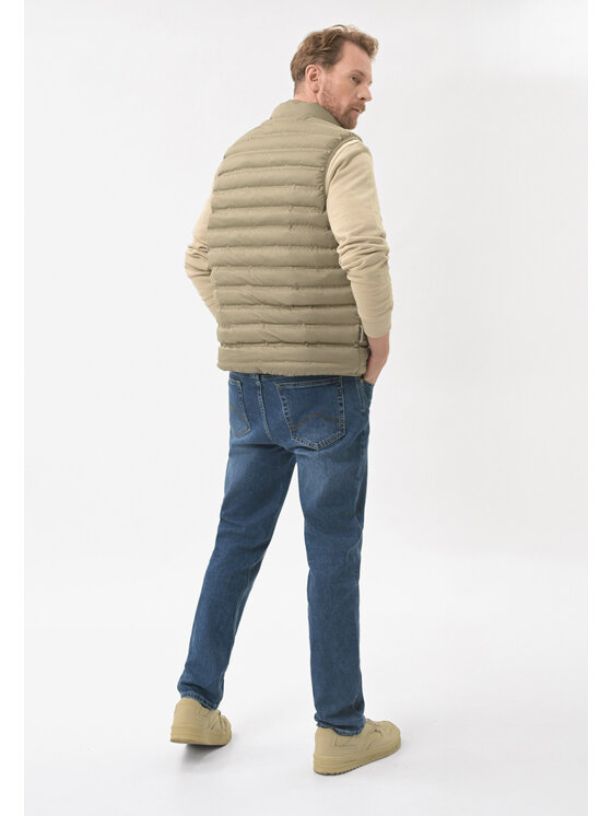 Volcano Volcano Kamizelka V-ANIM Kremowy Regular Fit