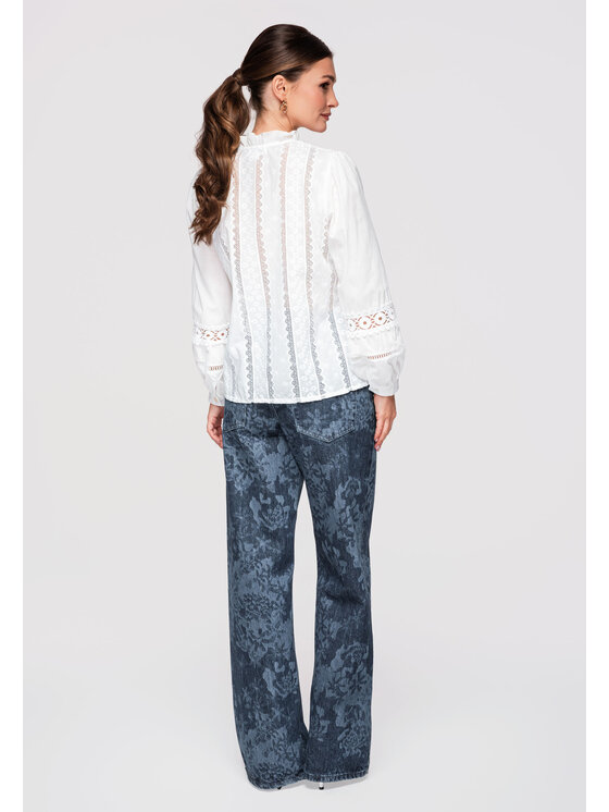 Ombre Ombre Koszula OW-SH-E0026 Biały Loose Fit
