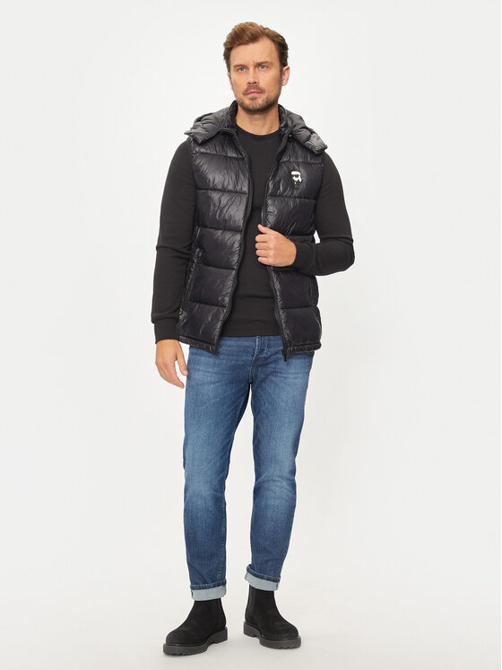 KARL LAGERFELD KARL LAGERFELD Mellény 505023 544590 Fekete Slim Fit