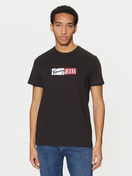 Tommy Jeans Tommy Jeans T-shirt Entry DM0DM20365 Crna Slim Fit