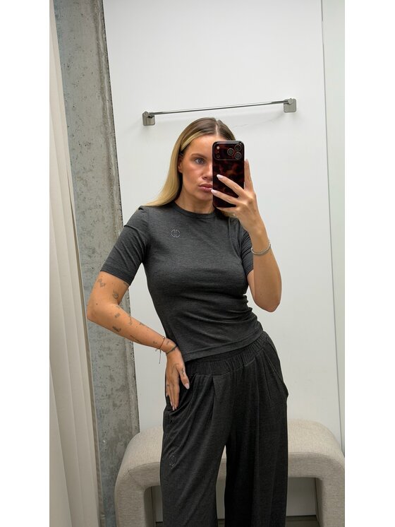 Magda Matyja Magda Matyja Bluzka SLOW TOP GREY Szary Regular Fit