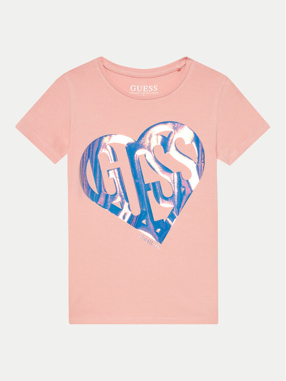 Guess Guess Тишърт J4YI42 K6YW4 Розов Regular Fit