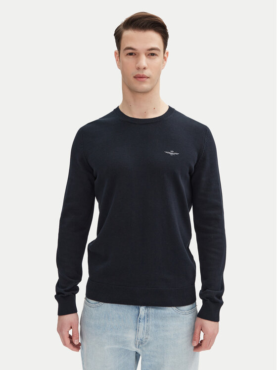 Aeronautica Militare Aeronautica Militare Sweter 251MA1502L506 Granatowy Regular Fit