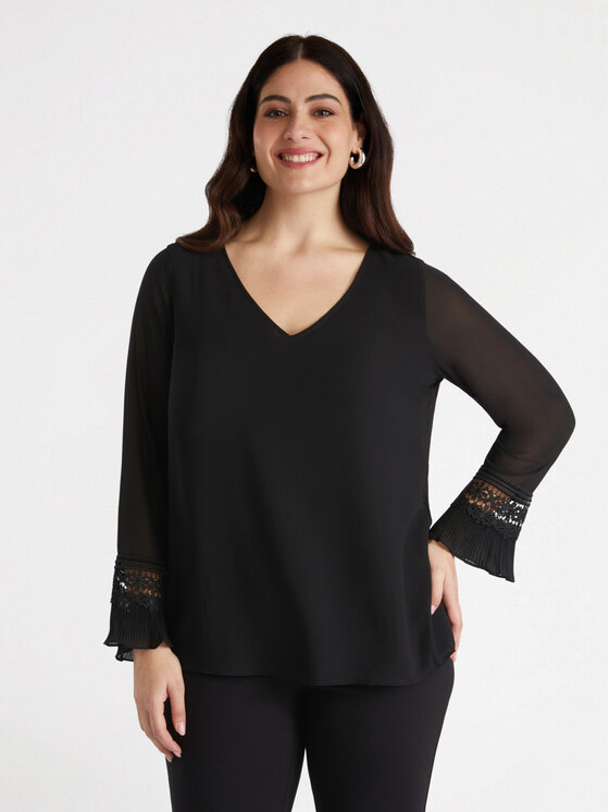 Fiorella Rubino Fiorella Rubino Bluzka G267L008074N033 Czarny A-Line Fit