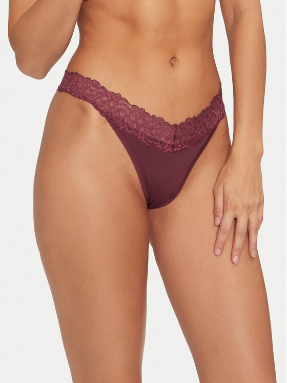 Calvin Klein Underwear Stringové nohavičky 000QF7838E Bordová