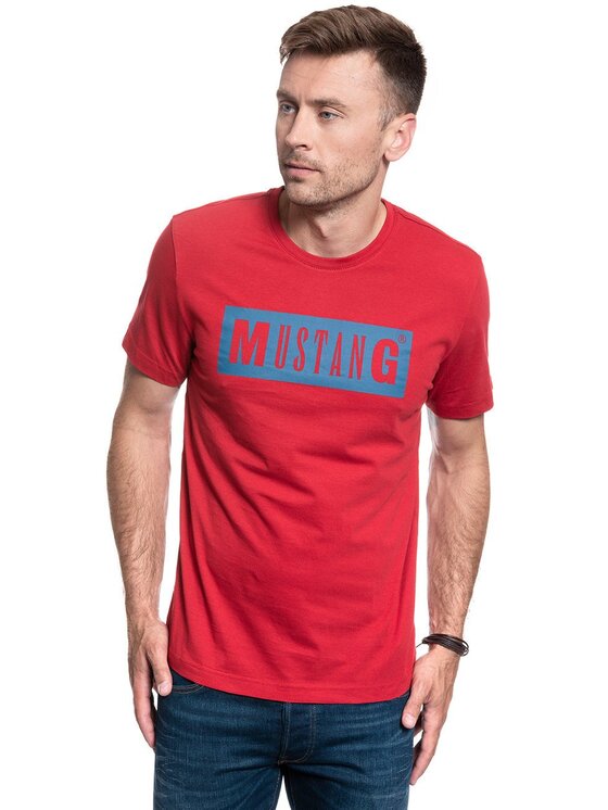 Mustang Mustang T-shirt ALEX C LOGO TEE Rosso Regular Fit