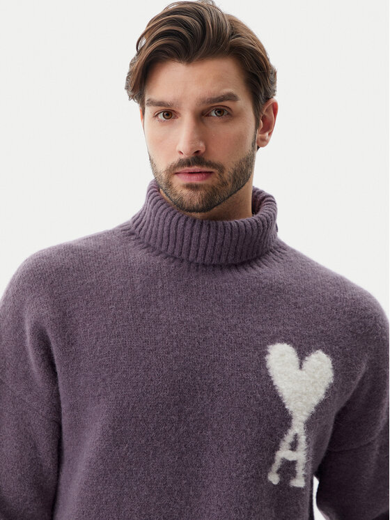 AMI Paris AMI Paris Rolák UKS425.KN0032 Fialová Relaxed Fit